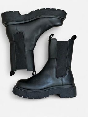 High Black Chunky Chelsea Boots